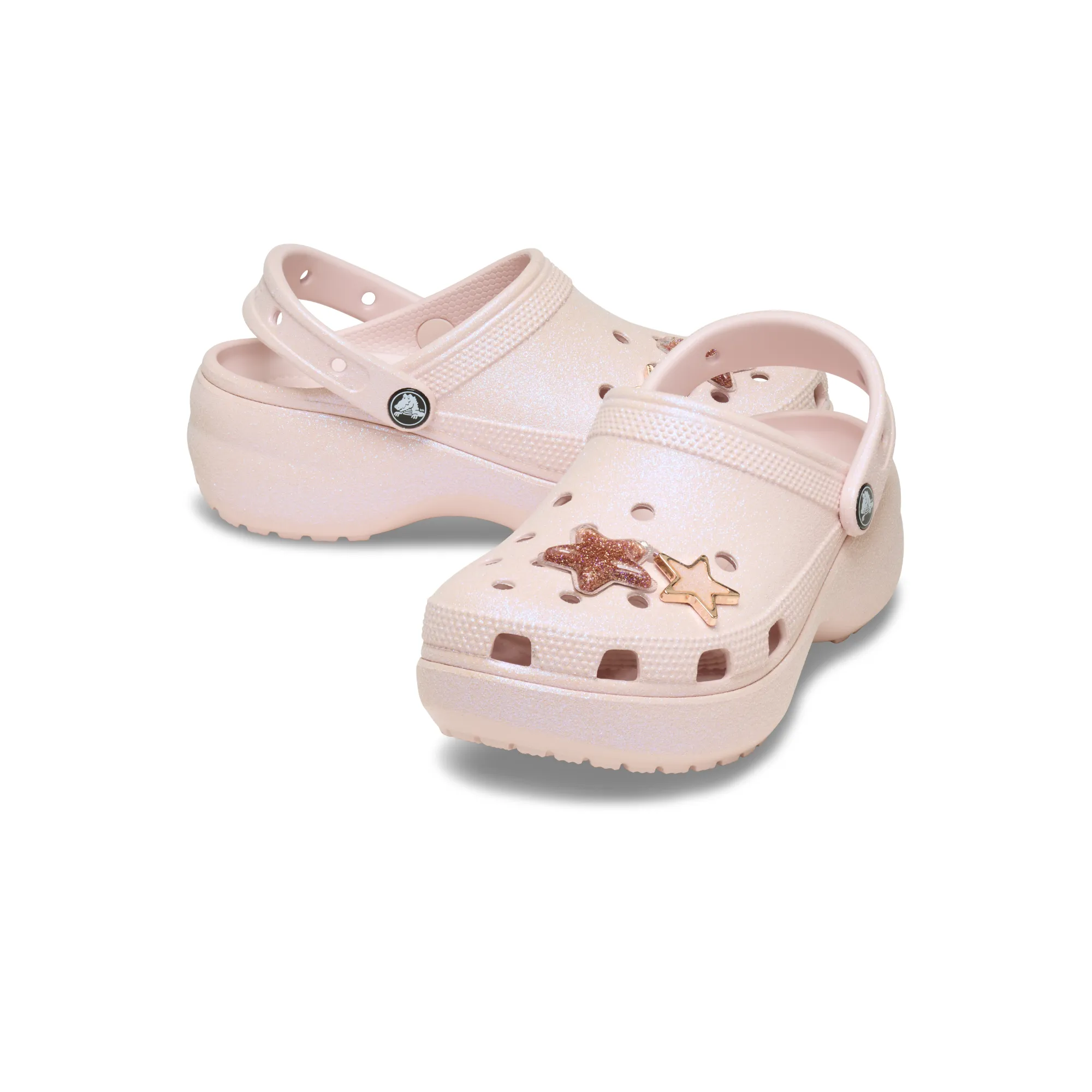 รองเท้าลำลองผู้หญิง CLASSIC PLATFORM IRIDESCENT GLITTER CLOG