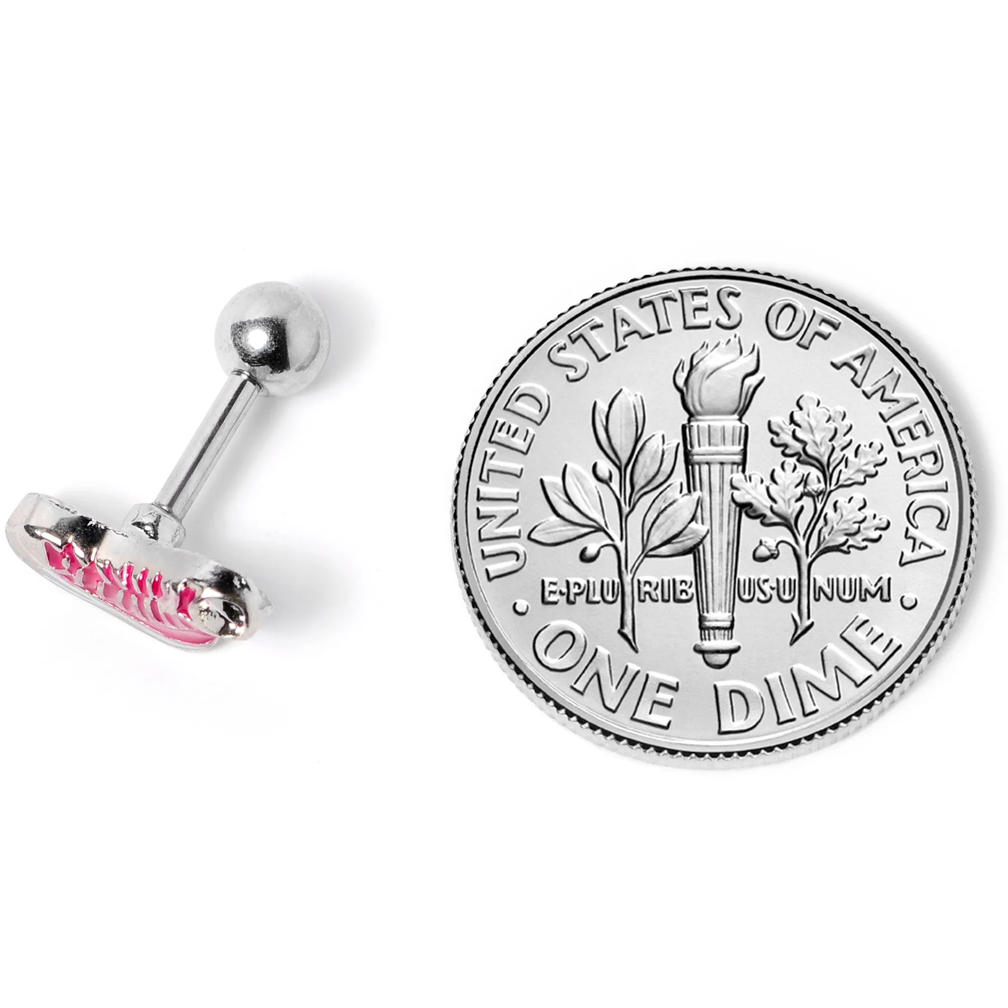 16 Gauge 1/4 Pink High Top Sneaker Cartilage Tragus Earring