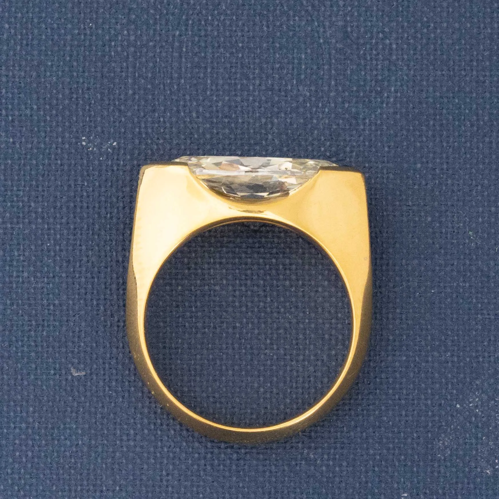 3.02ct Marquise Cut Diamond Half-Bezel Solitaire