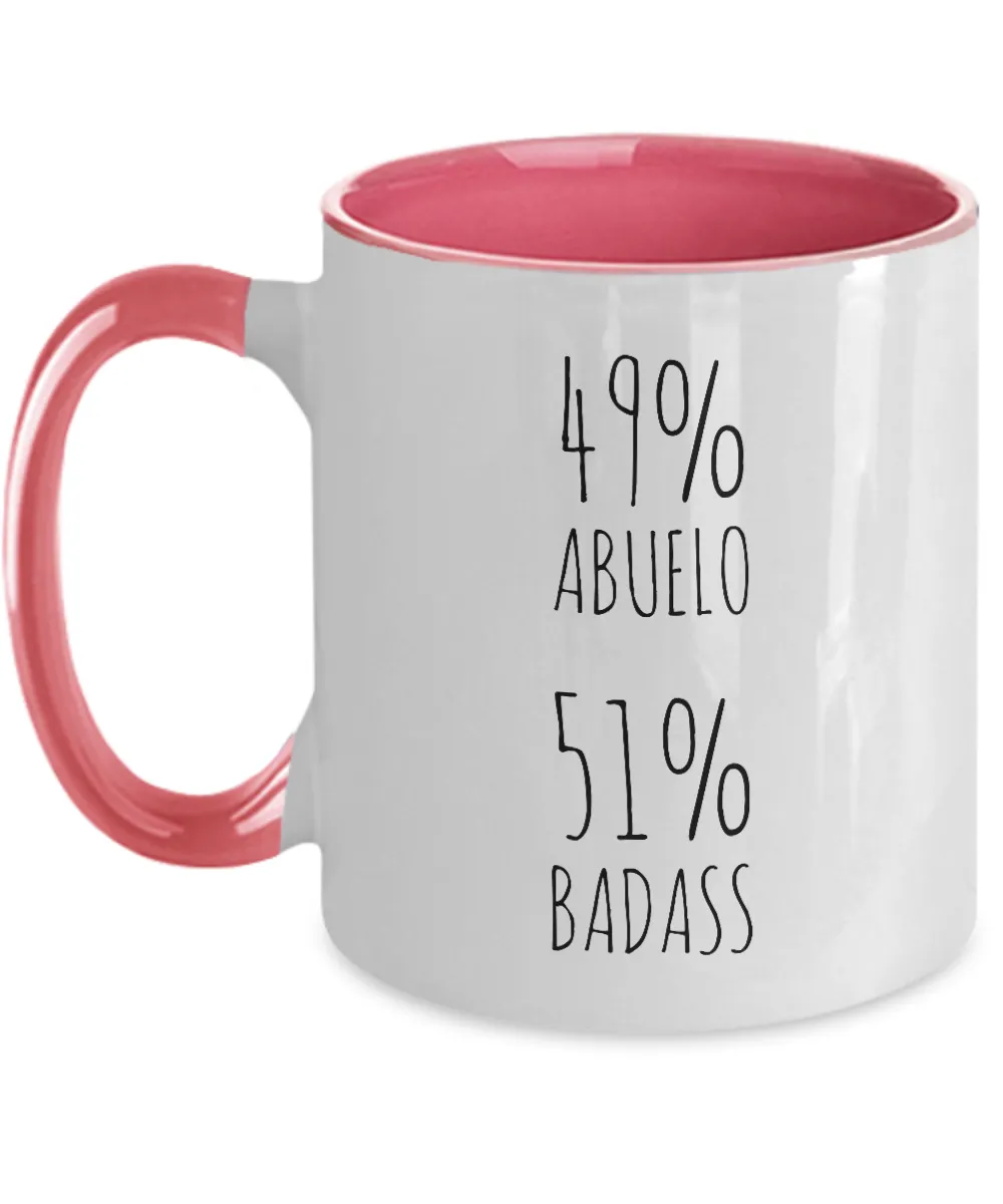 49% Abuelo 51% Badass Two-Tone Mug Coffee Cup Funny Gift