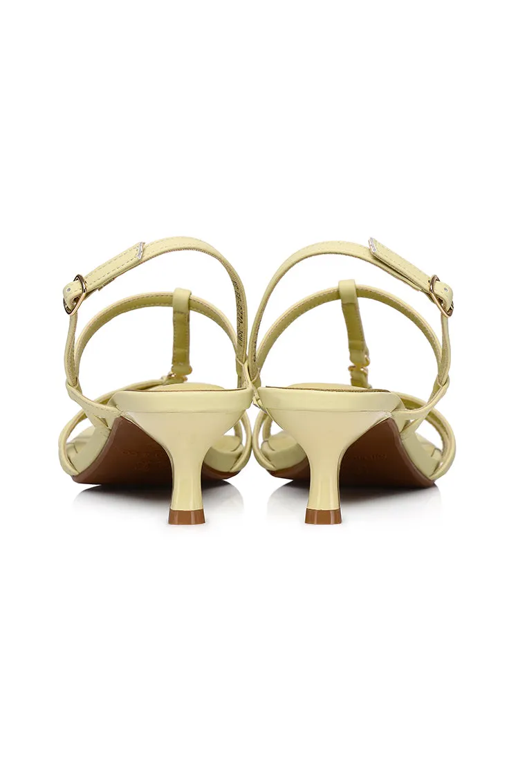 Alaia Strappy Heels (Light Yellow)