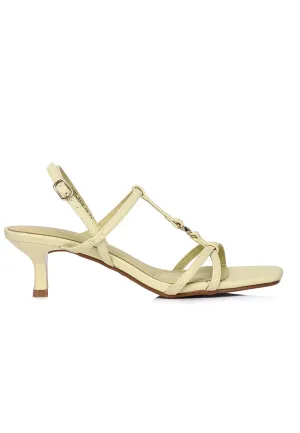 Alaia Strappy Heels (Light Yellow)