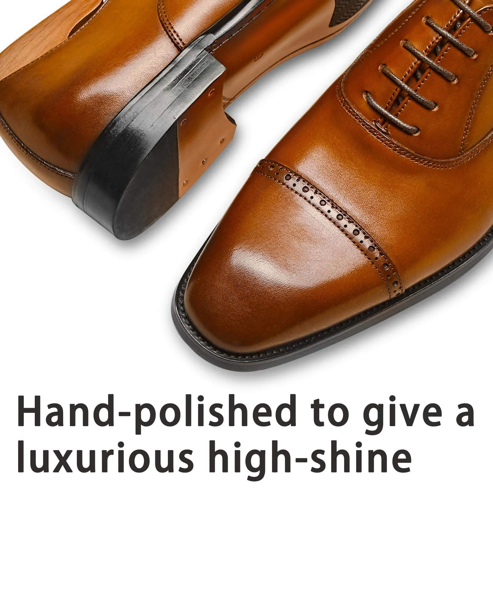 ALIPASINM Men's Oxford Formal Comfortable Dress Shoes Genuine Leathers Brown
