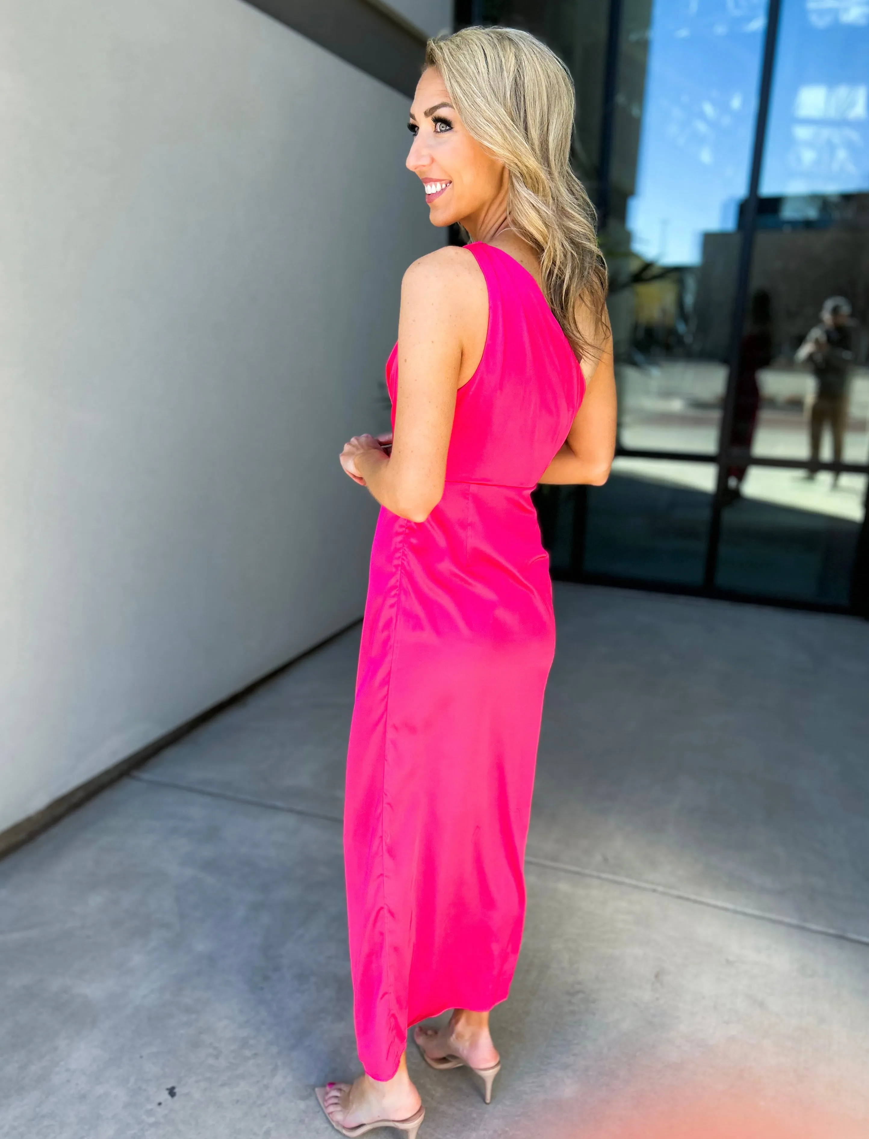 Always You Satin One Shoulder Dress