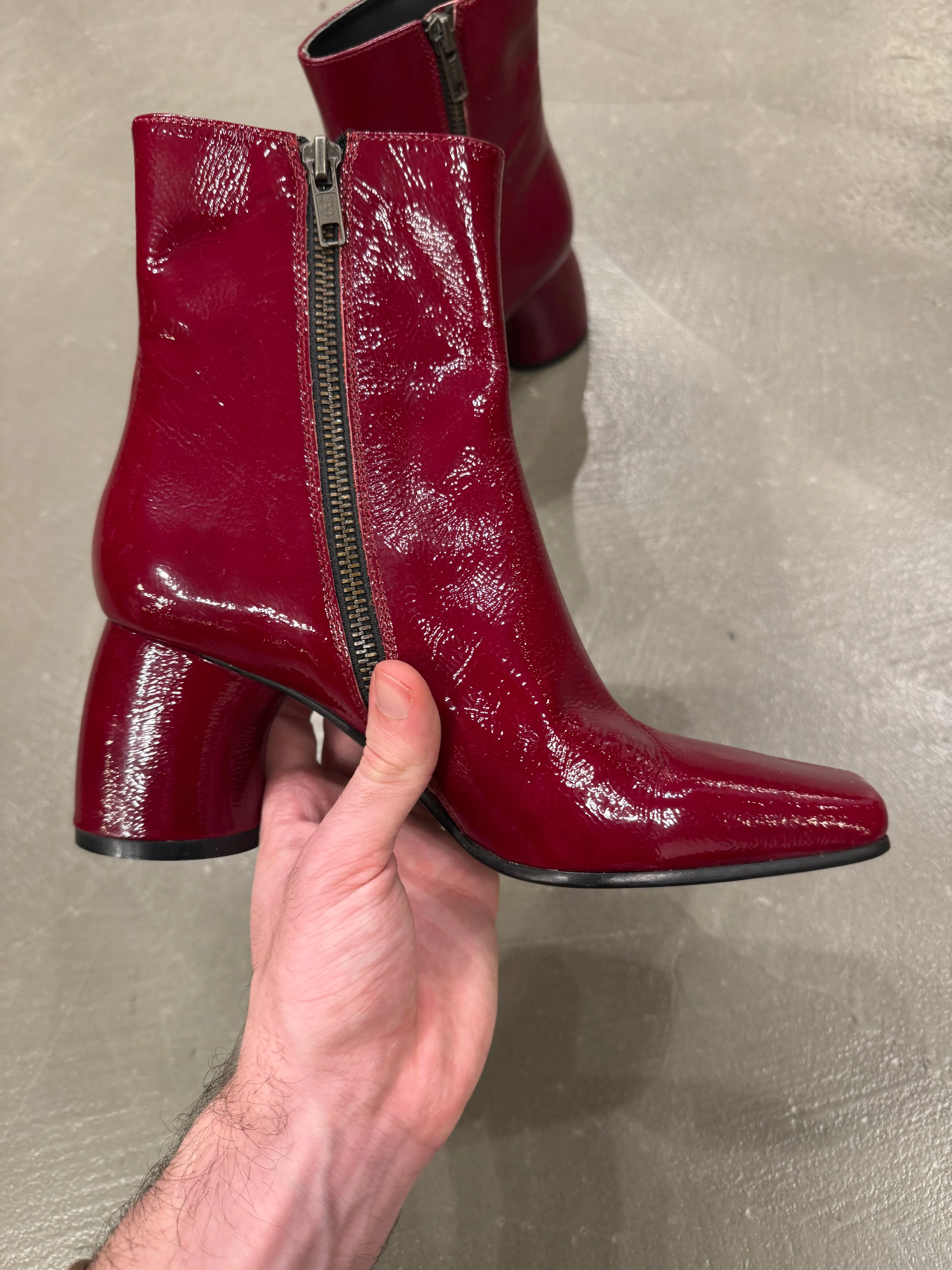Ann Demeulemeester red ankle boots