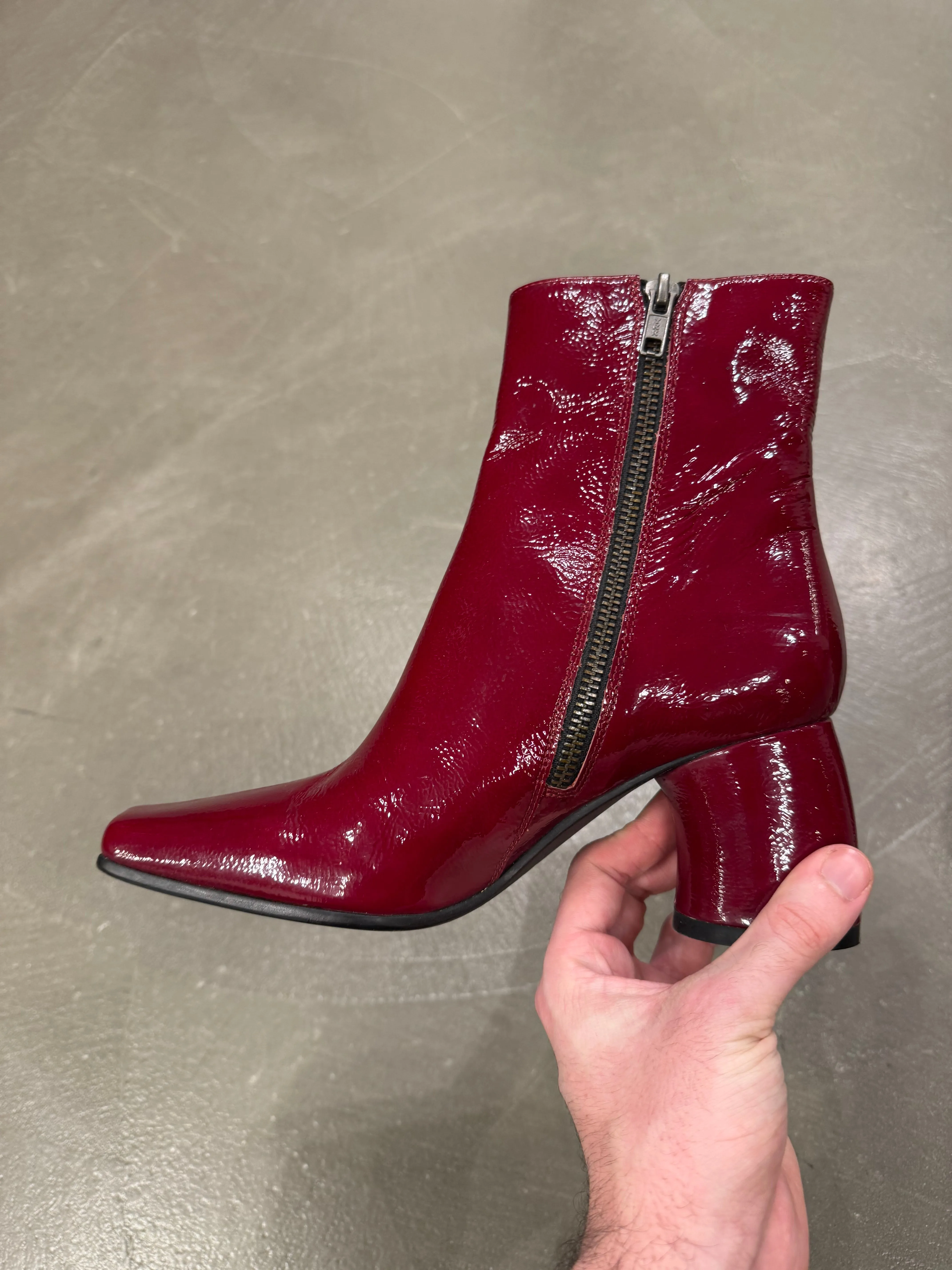 Ann Demeulemeester red ankle boots