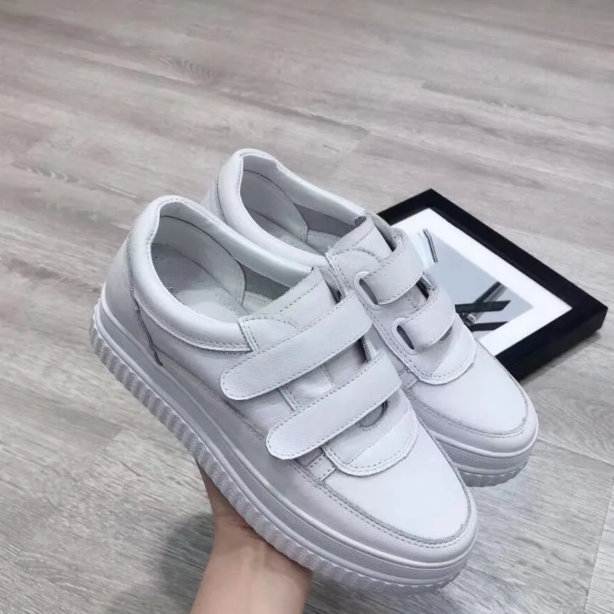 Aurora Velcro Strap Calf Leather Sneakers