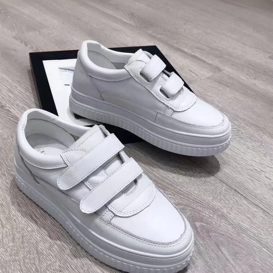 Aurora Velcro Strap Calf Leather Sneakers