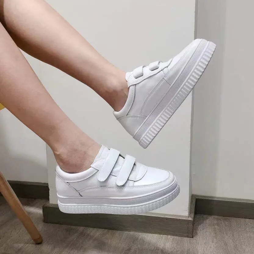 Aurora Velcro Strap Calf Leather Sneakers