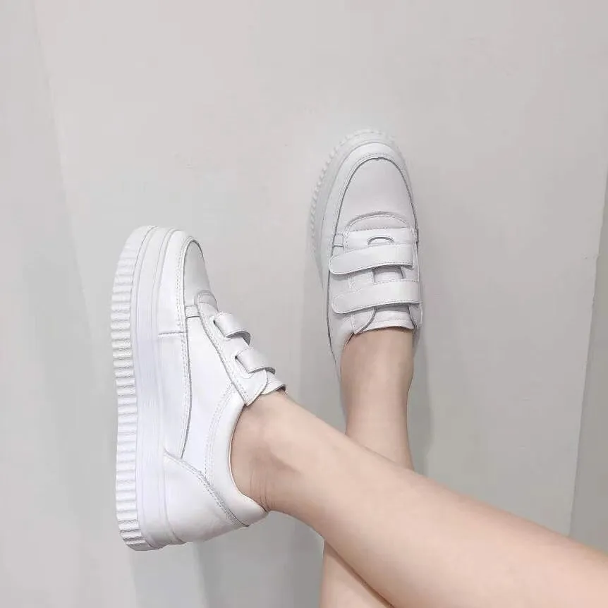 Aurora Velcro Strap Calf Leather Sneakers