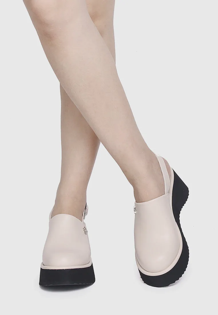 Be Happy Platform Clogs (Almond)