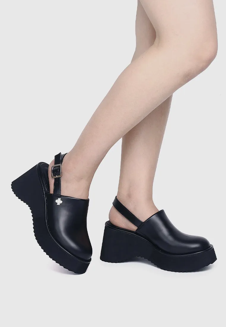 Be Happy Platform Clogs (Black)