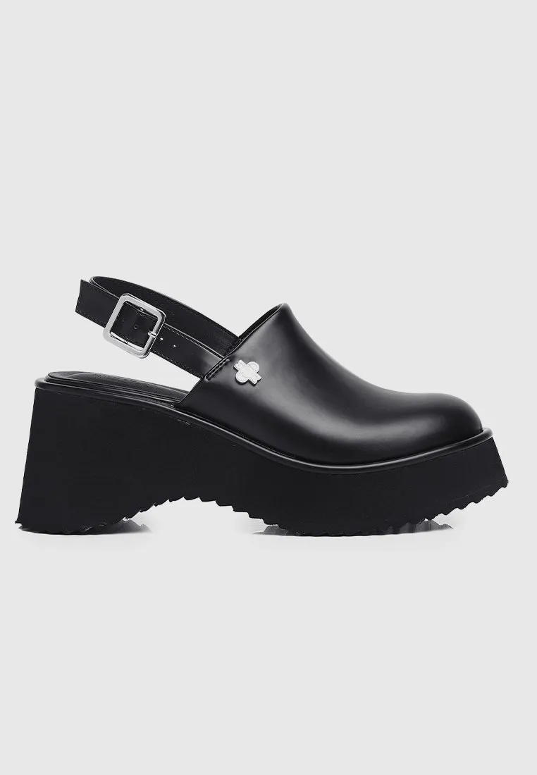 Be Happy Platform Clogs (Black)
