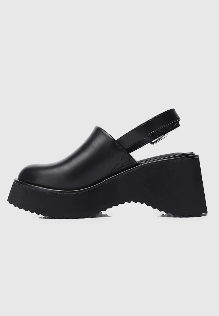 Be Happy Platform Clogs (Black)