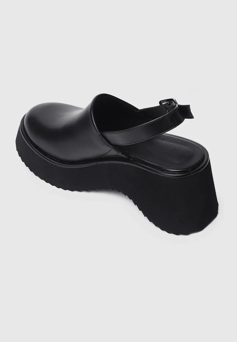 Be Happy Platform Clogs (Black)