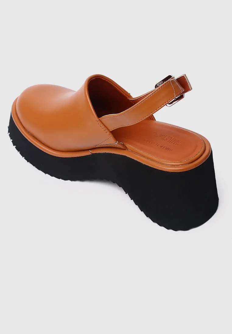 Be Happy Platform Clogs (Orange Red)