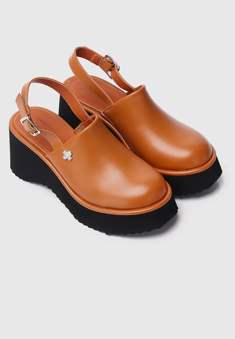 Be Happy Platform Clogs (Orange Red)