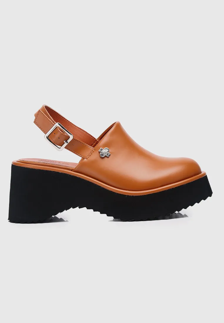 Be Happy Platform Clogs (Orange Red)