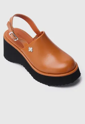 Be Happy Platform Clogs (Orange Red)