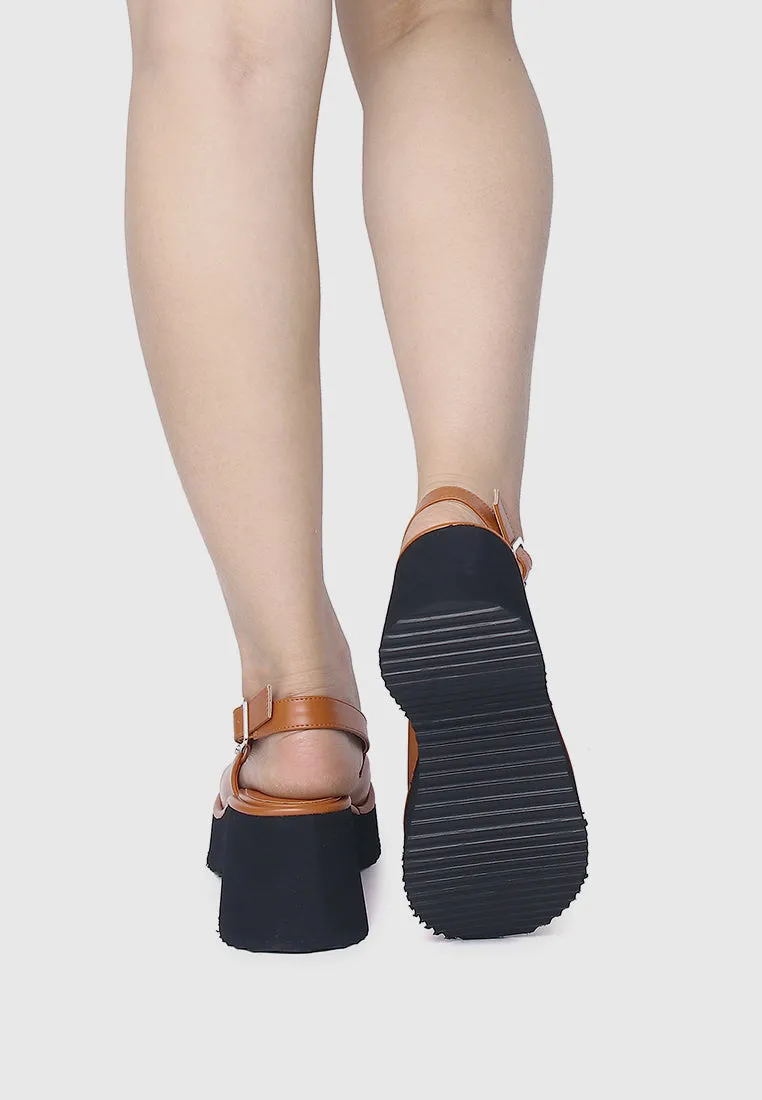 Be Happy Platform Clogs (Orange Red)