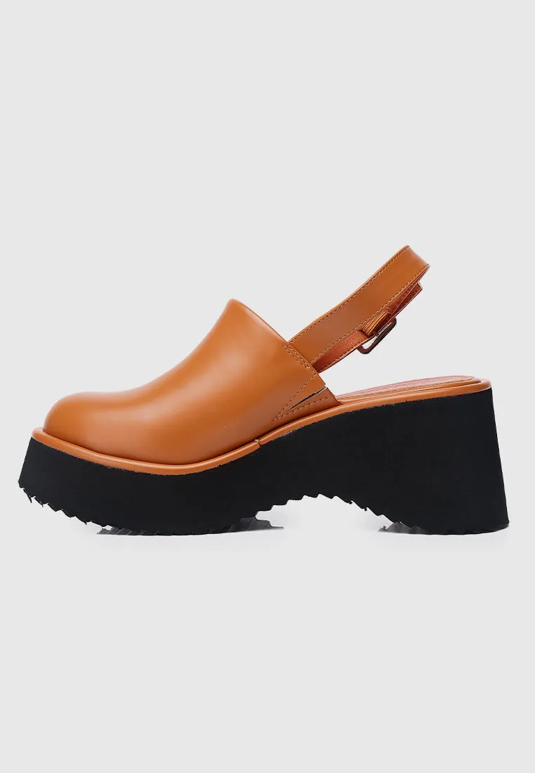 Be Happy Platform Clogs (Orange Red)