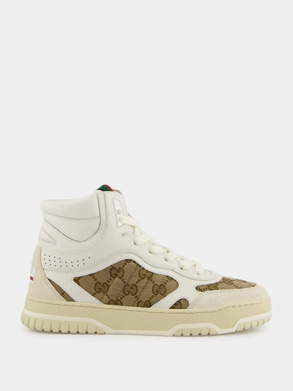 Beige GG Sweet Leather High-Top Sneakers