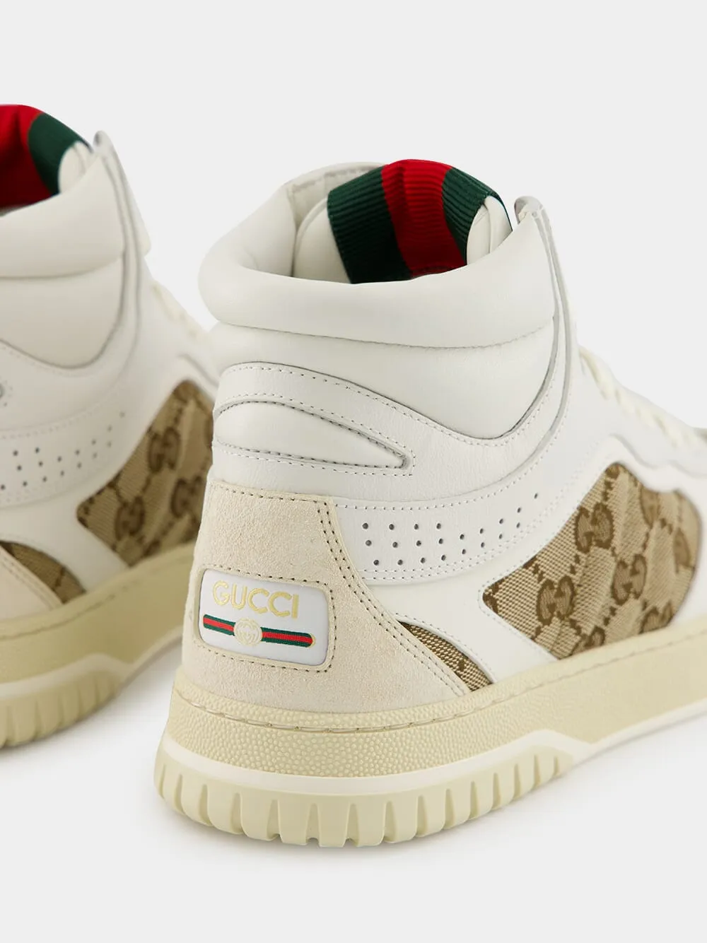 Beige GG Sweet Leather High-Top Sneakers