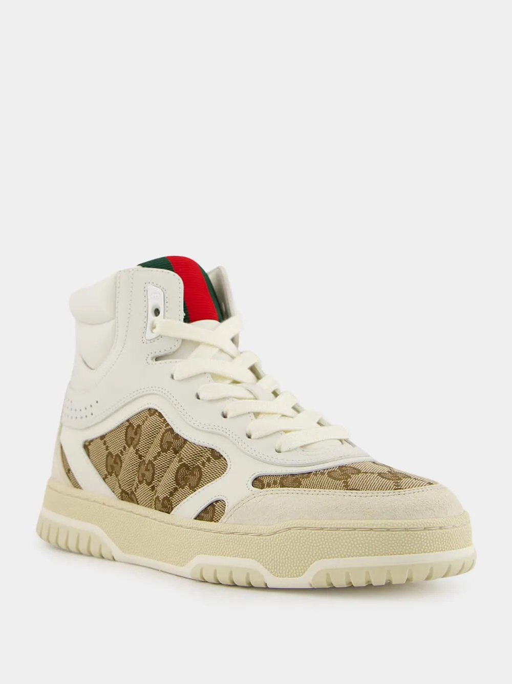 Beige GG Sweet Leather High-Top Sneakers