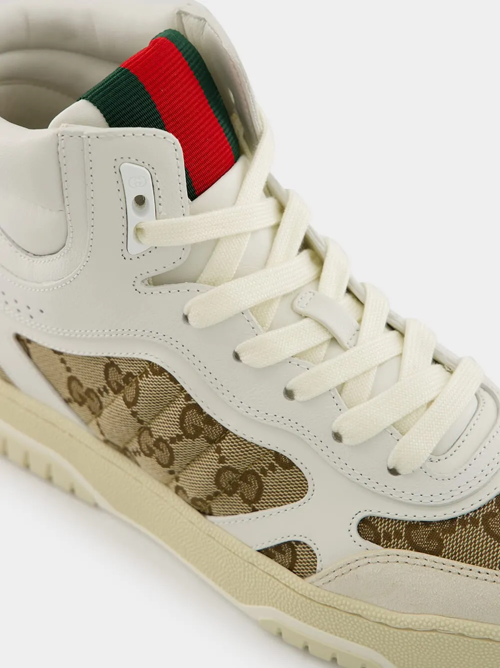 Beige GG Sweet Leather High-Top Sneakers