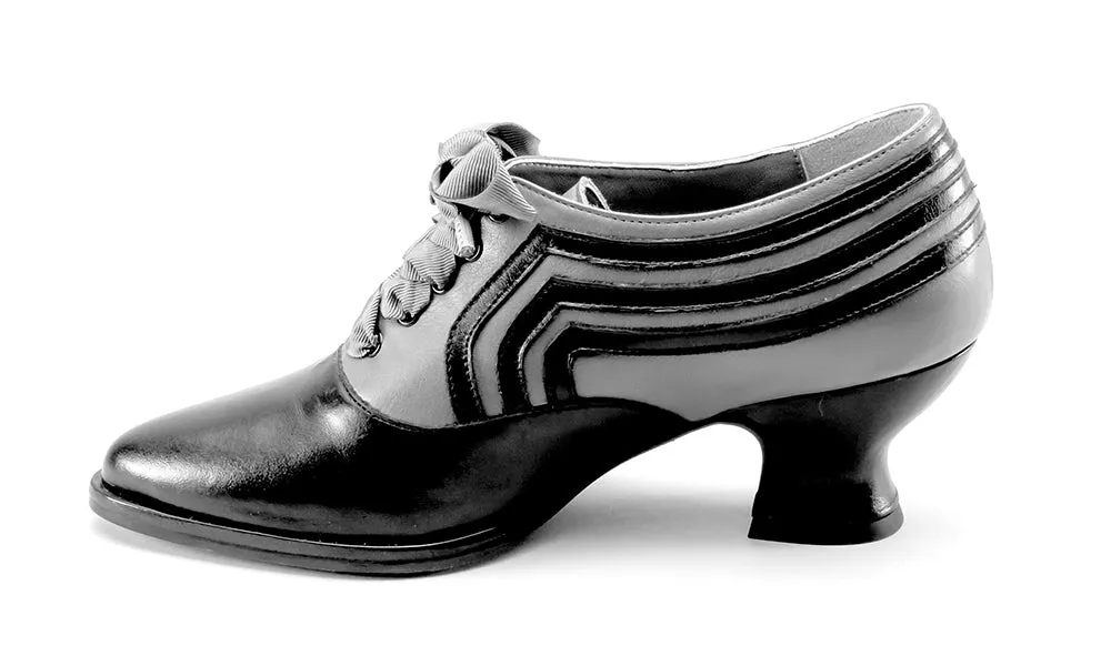 Bernadette Edwardian Oxfords Wide (Cognac/Black)