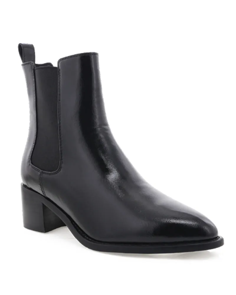 Billini Novalee Black Shine Chelsea Ankle Boots