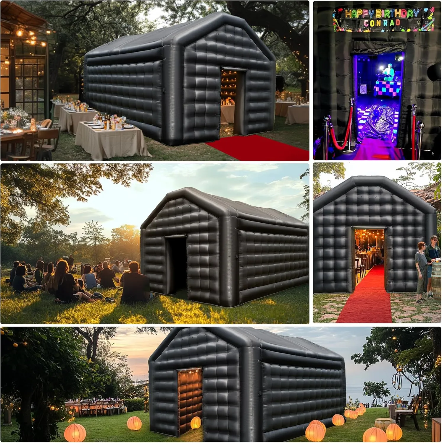 Black Inflatable Night Club Disco Tent with Logo