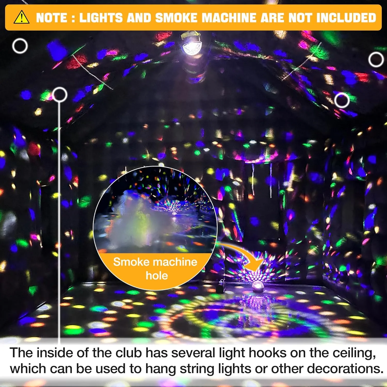 Black Inflatable Night Club Disco Tent with Logo