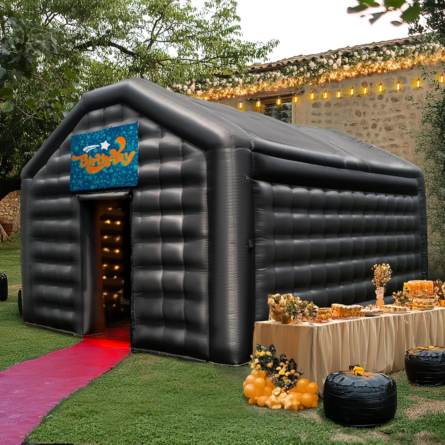 Black Inflatable Night Club Disco Tent with Logo