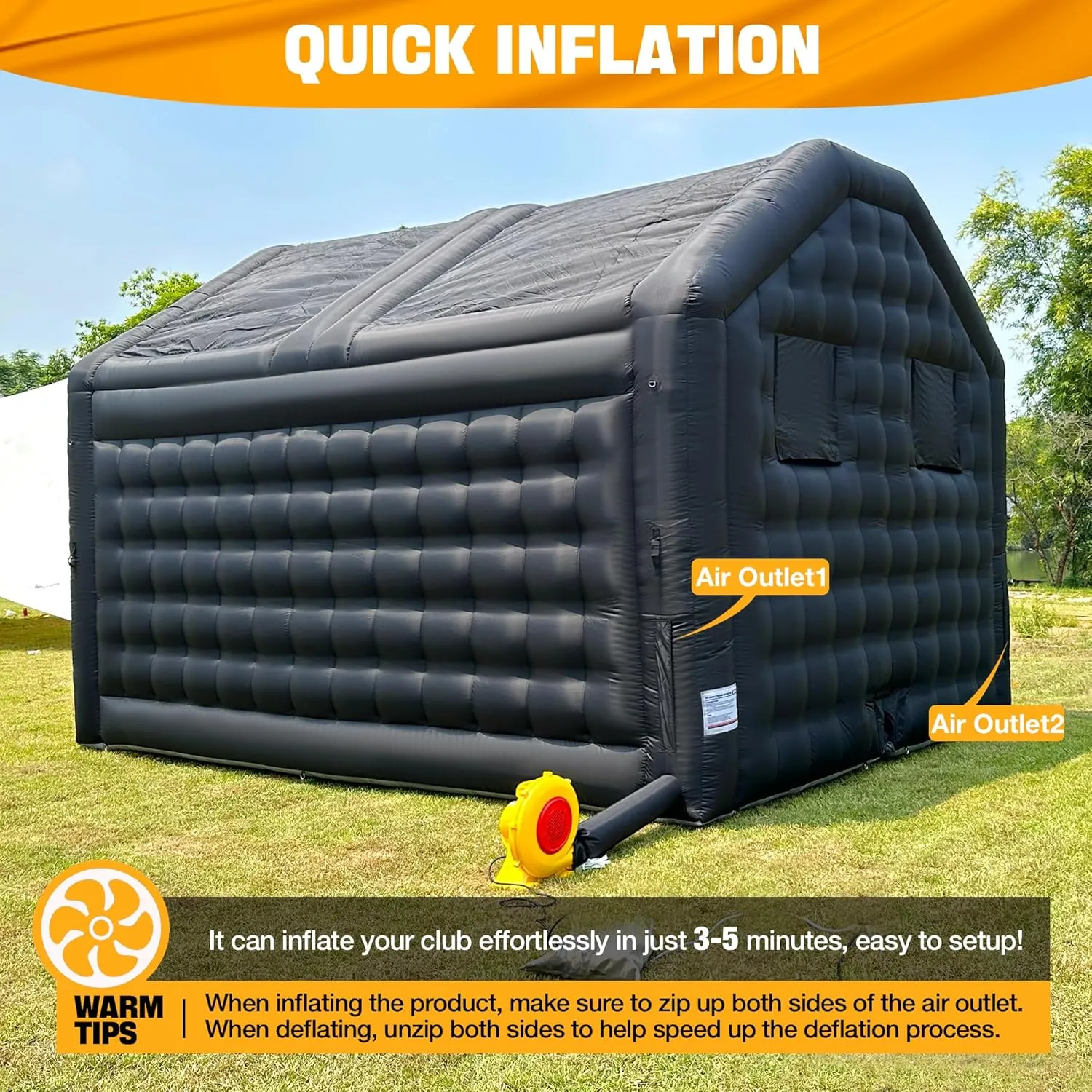 Black Inflatable Night Club Disco Tent with Logo