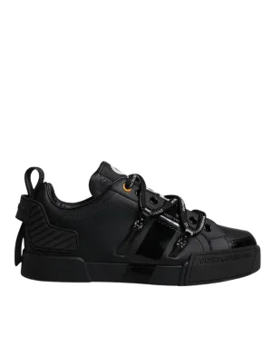 Black Low Top Portofino Men Sneakers Shoes