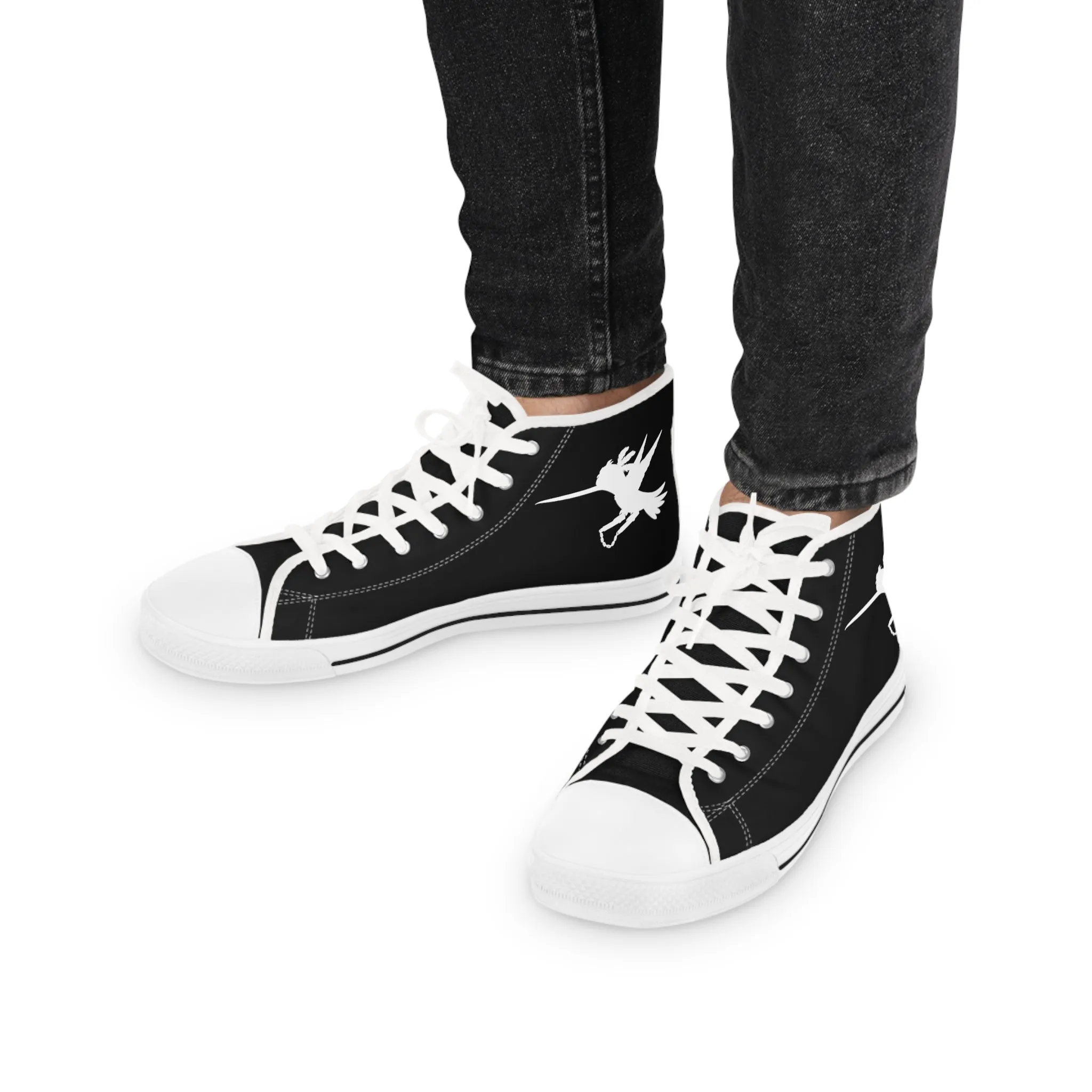 Black Nunchucks Men's High Top Sneakers