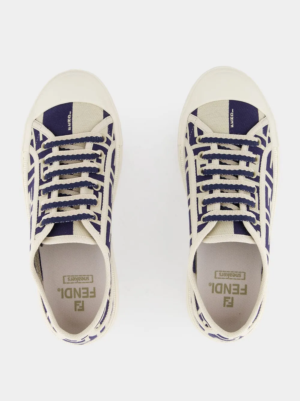 Blue FF Canvas Low Top Sneakers