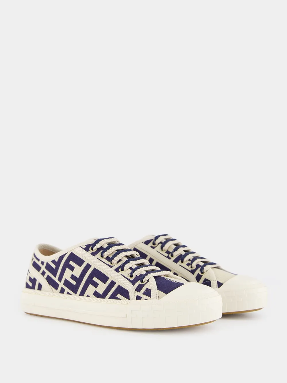 Blue FF Canvas Low Top Sneakers