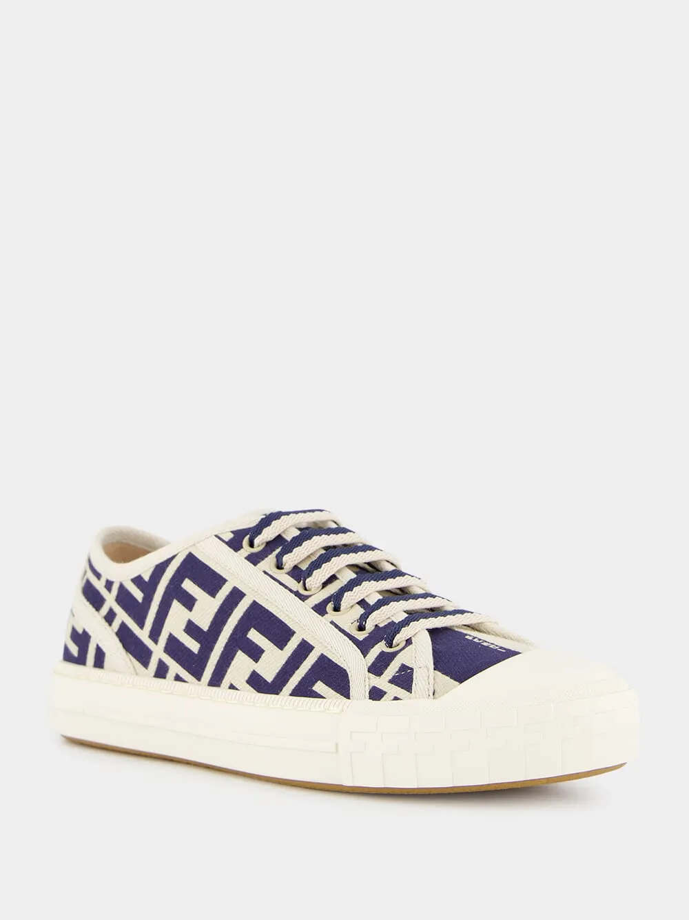 Blue FF Canvas Low Top Sneakers