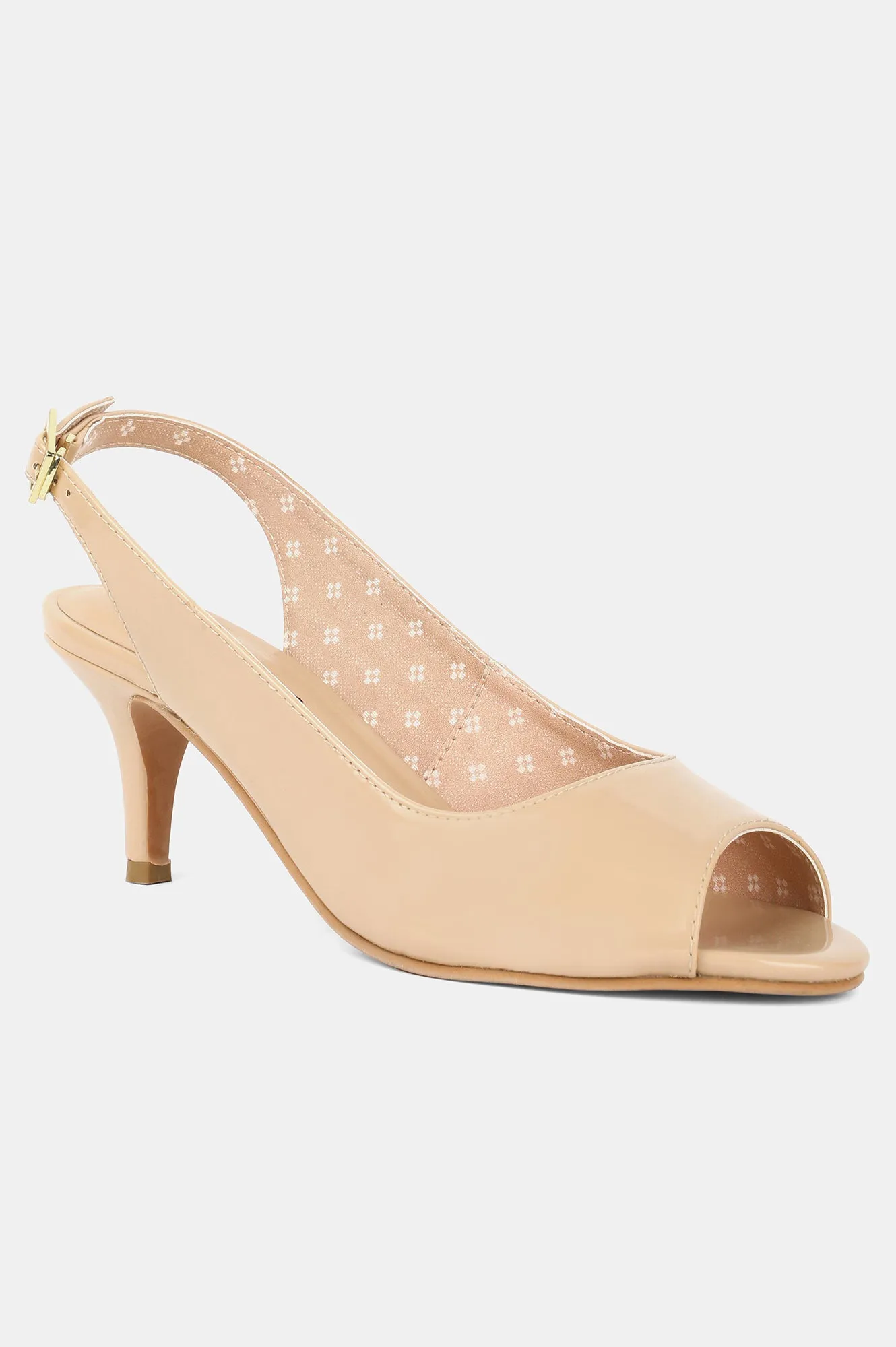 Blush Patent Round Toe Solid Stiletto - ZClara