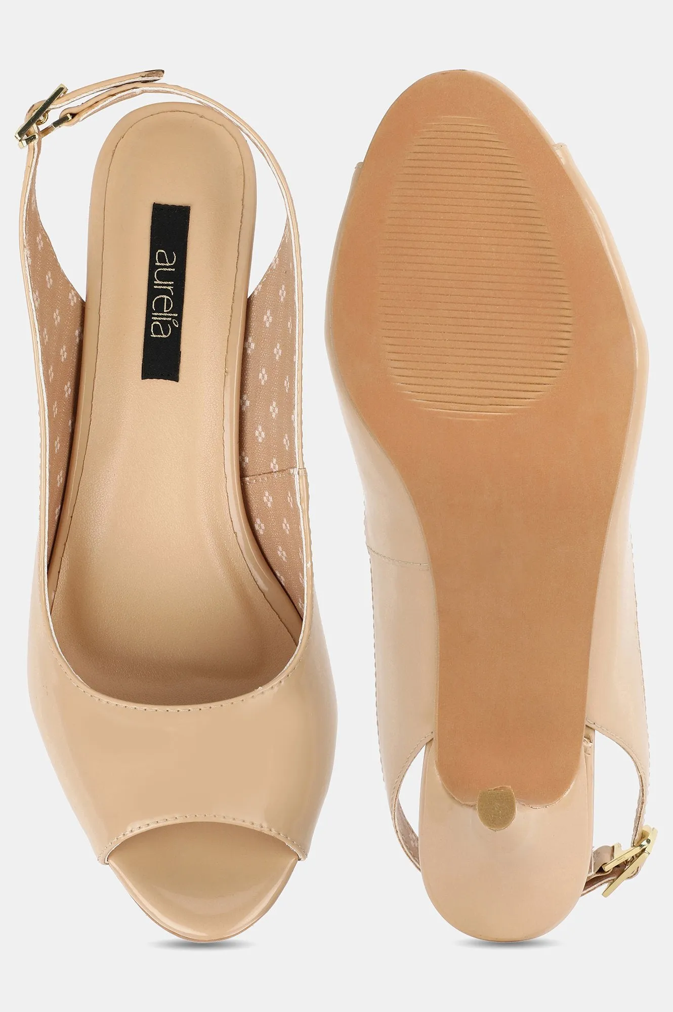 Blush Patent Round Toe Solid Stiletto - ZClara