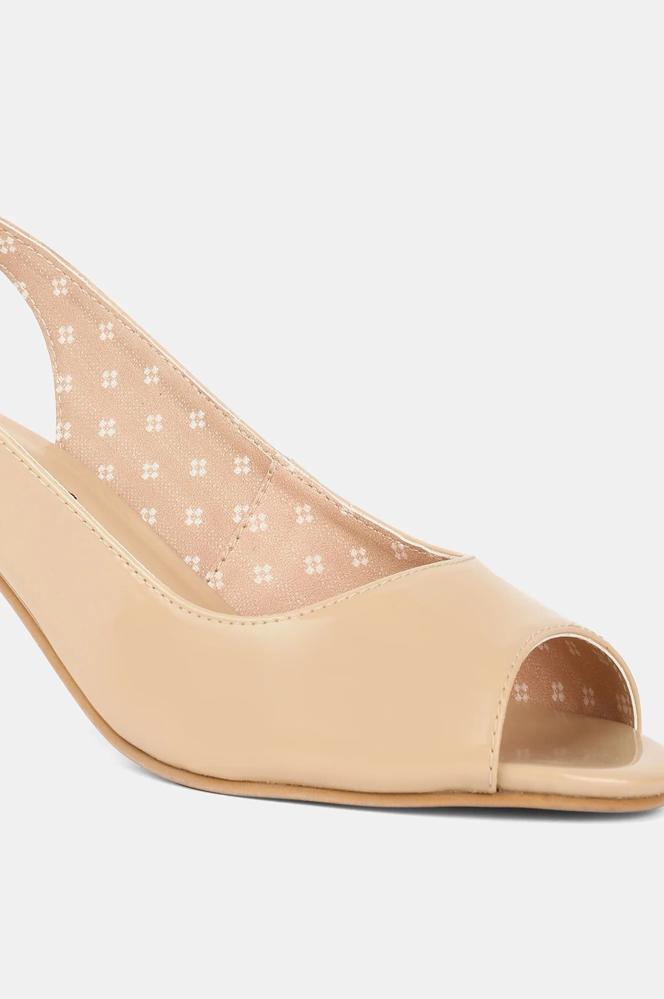 Blush Patent Round Toe Solid Stiletto - ZClara