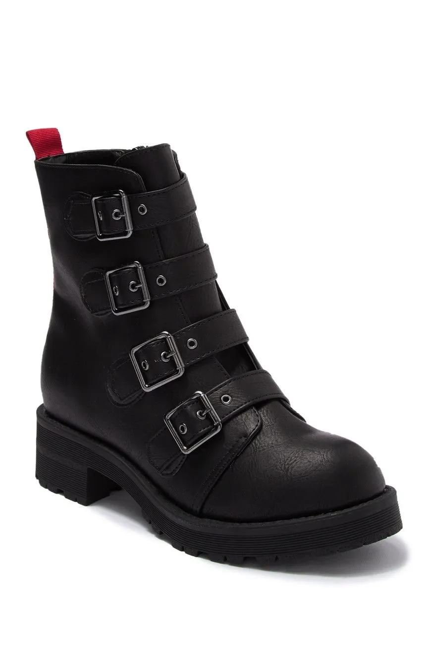 Brand new Women's MIA Chelsey Buckle Combat Boot, Black, Sz 10! Retails $115 