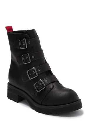 Brand new Women's MIA Chelsey Buckle Combat Boot, Black, Sz 7! Retails $115 