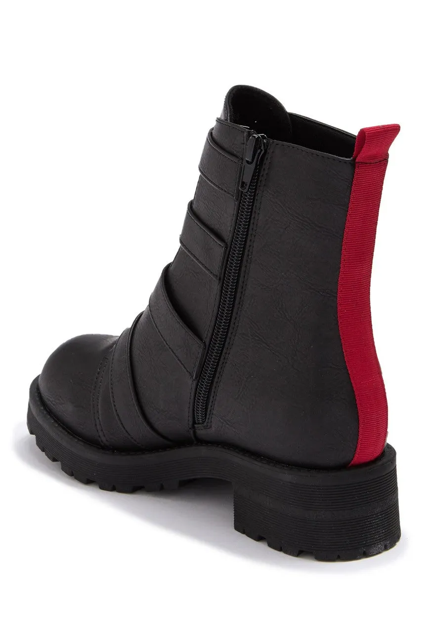 Brand new Women's MIA Chelsey Buckle Combat Boot, Black, Sz 8.5! Retails $115 