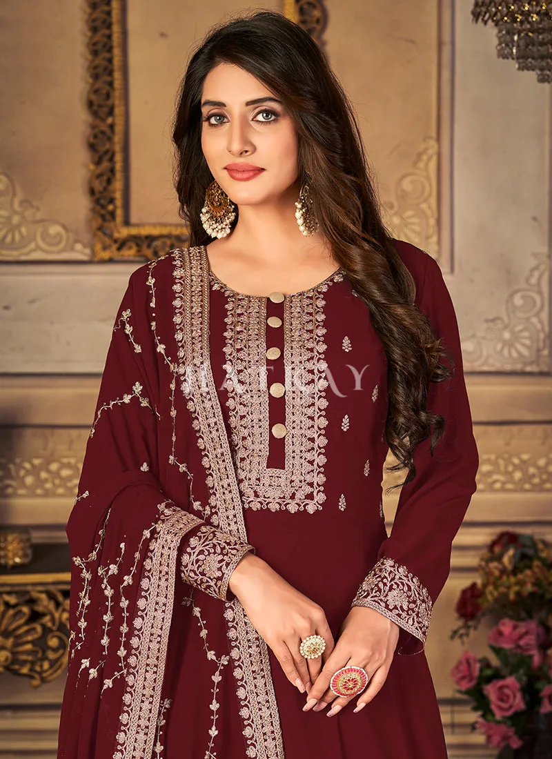 Bridal Red Zari Embroidery Traditional Anarkali Suit