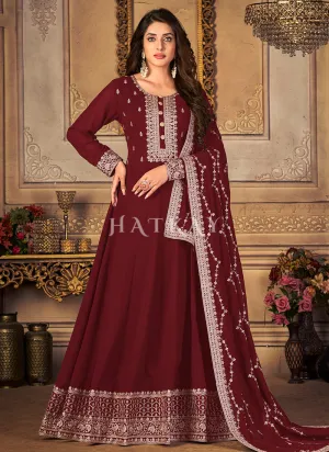 Bridal Red Zari Embroidery Traditional Anarkali Suit