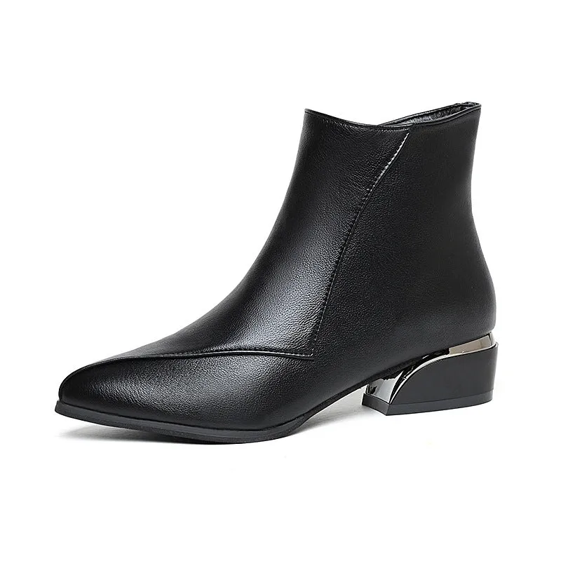 British-style Chunky Heel Martin Boots
