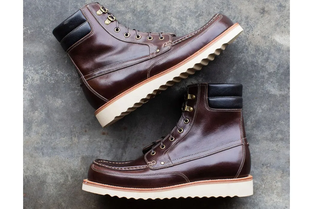 Brown Leather Natalia Chunky Derby Boots - Hiking and Trekking Boots